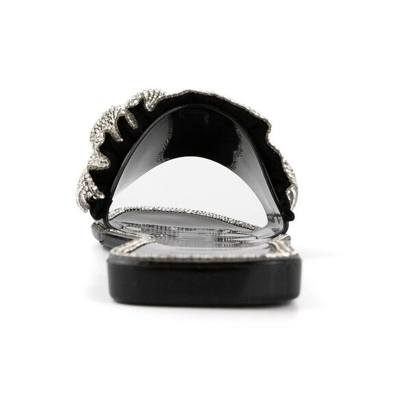 JUICY COUTURE Womens Black Mixed Media Hollyn Toe Slip On Slide Sandals 6 M - Picture 2 of 4